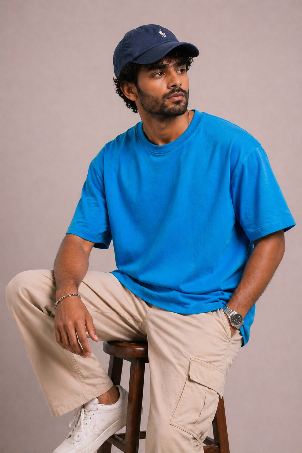 Blue Solid T-Shirt